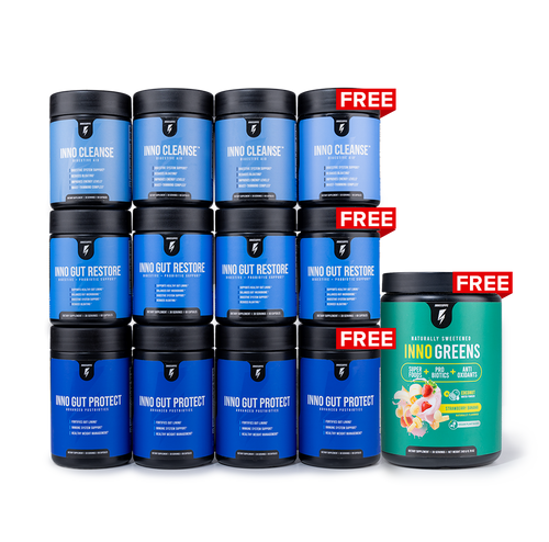 Complete Gut Health Stack 3-Month Supply + 1 Stack Free + 1 Free Inno Greens