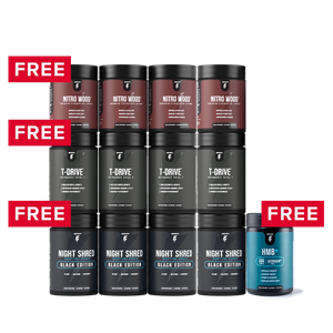 Supercharged Male Stack 3-Month Supply + 1 Stack Free + 1 FREE HMB